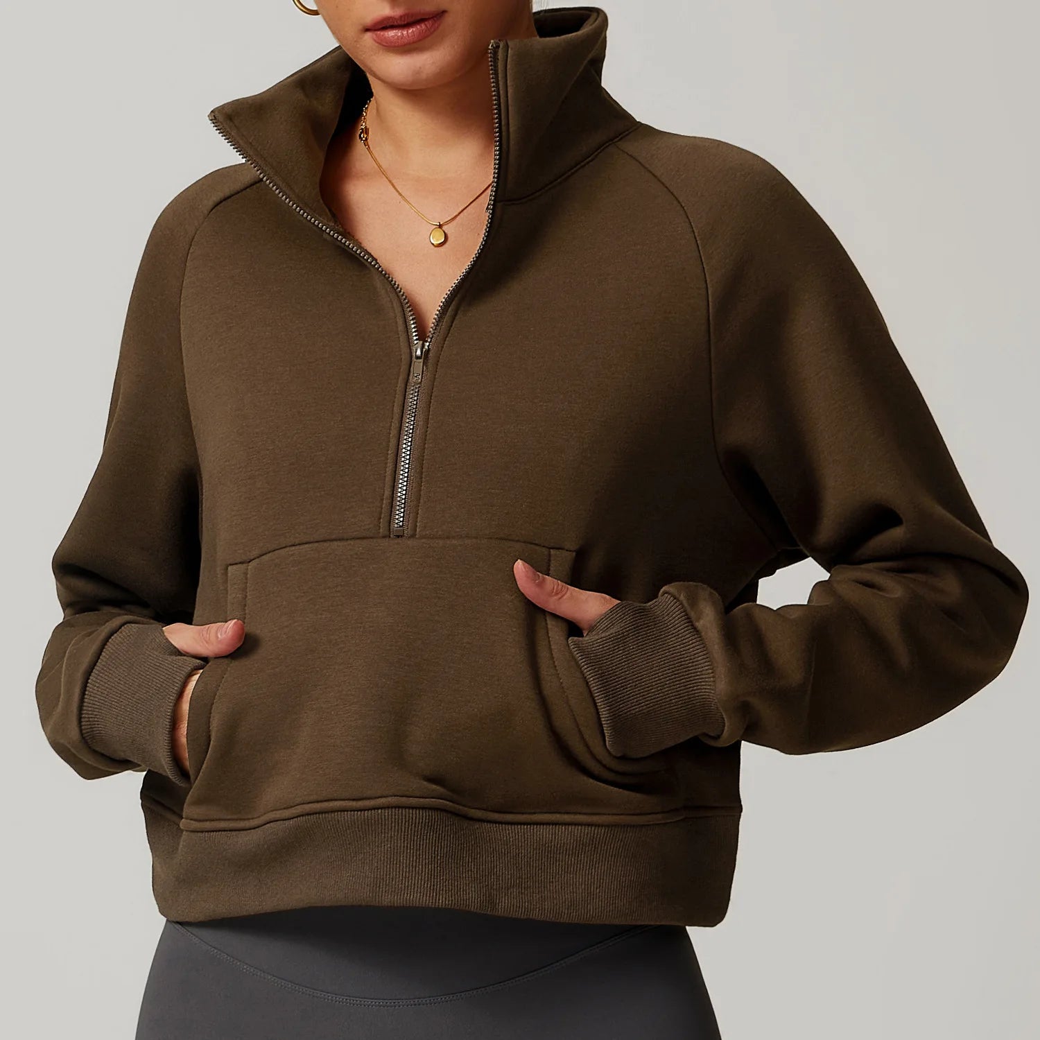 Zaléa Cloud Cozy Pullover - Brown / S - Sweatshirt